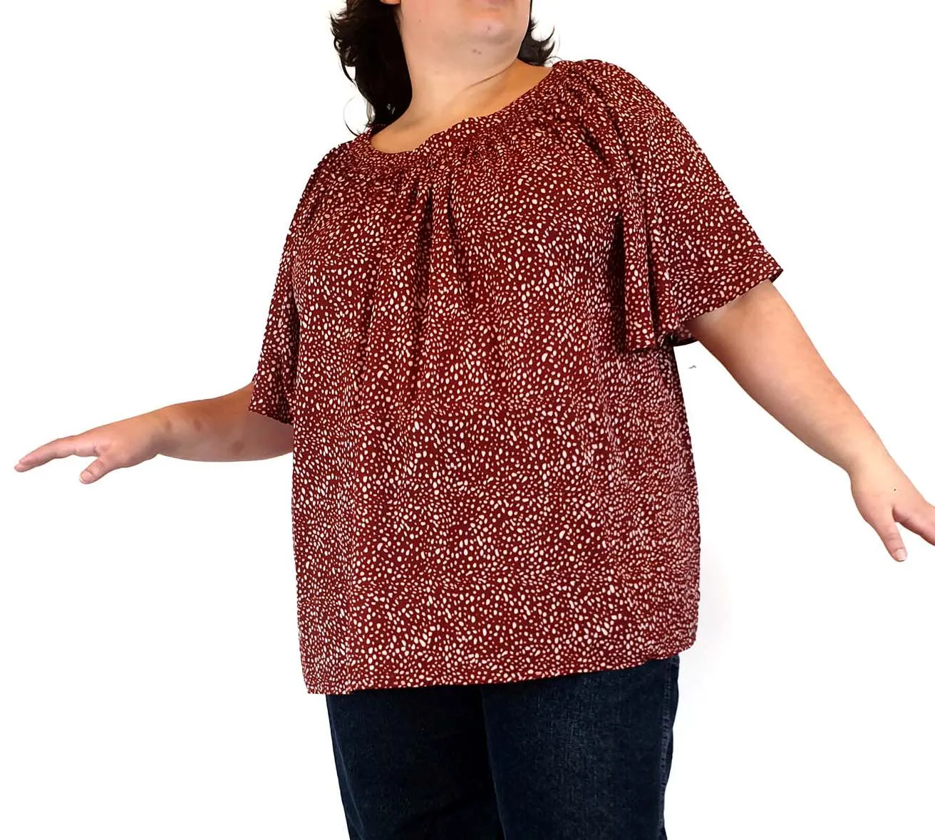 Atmos & Here red print top size 26