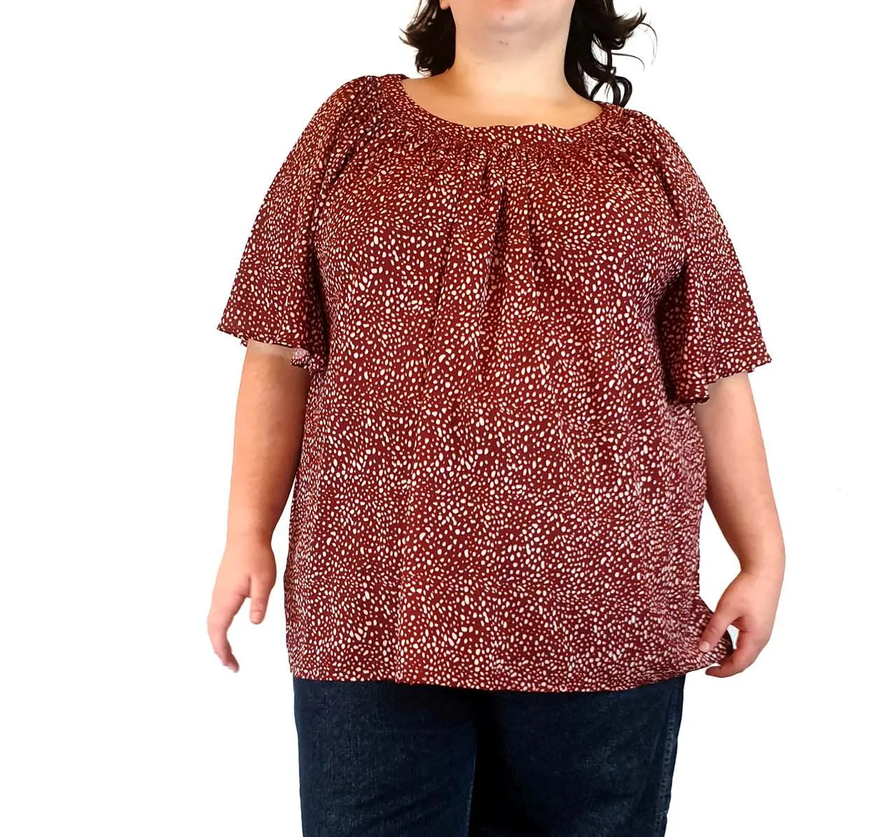 Atmos & Here red print top size 26