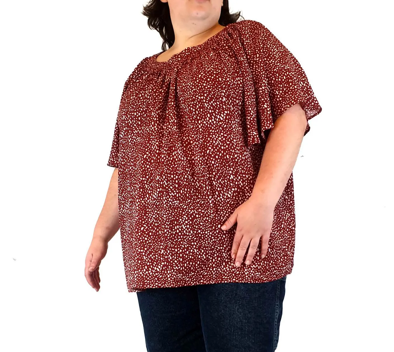Atmos & Here red print top size 26