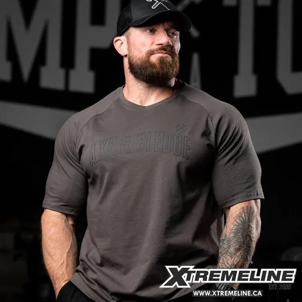 Axe & Sledge Banner Raglan Tee, Gunmetal