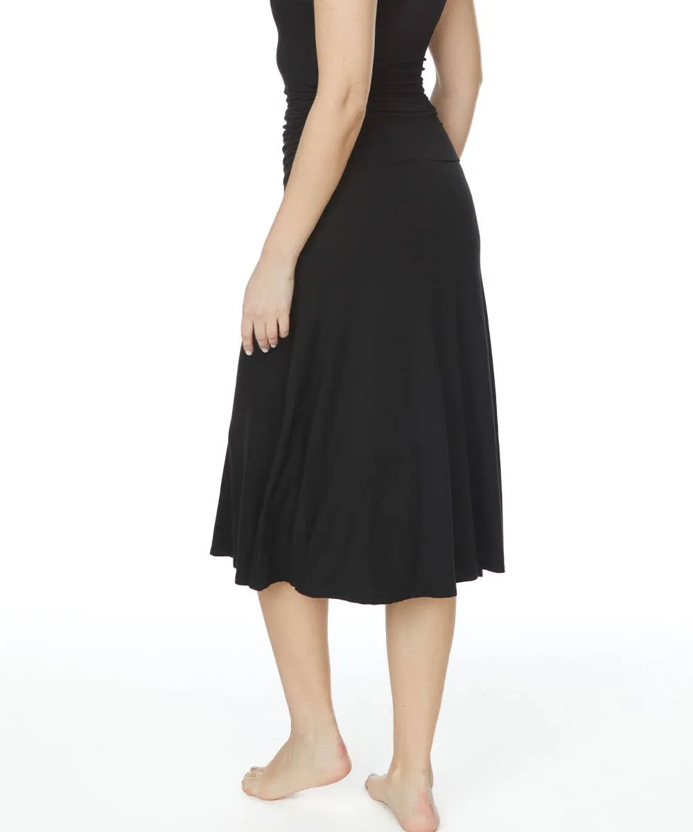 Bamboo Mid Length Skirt Flared