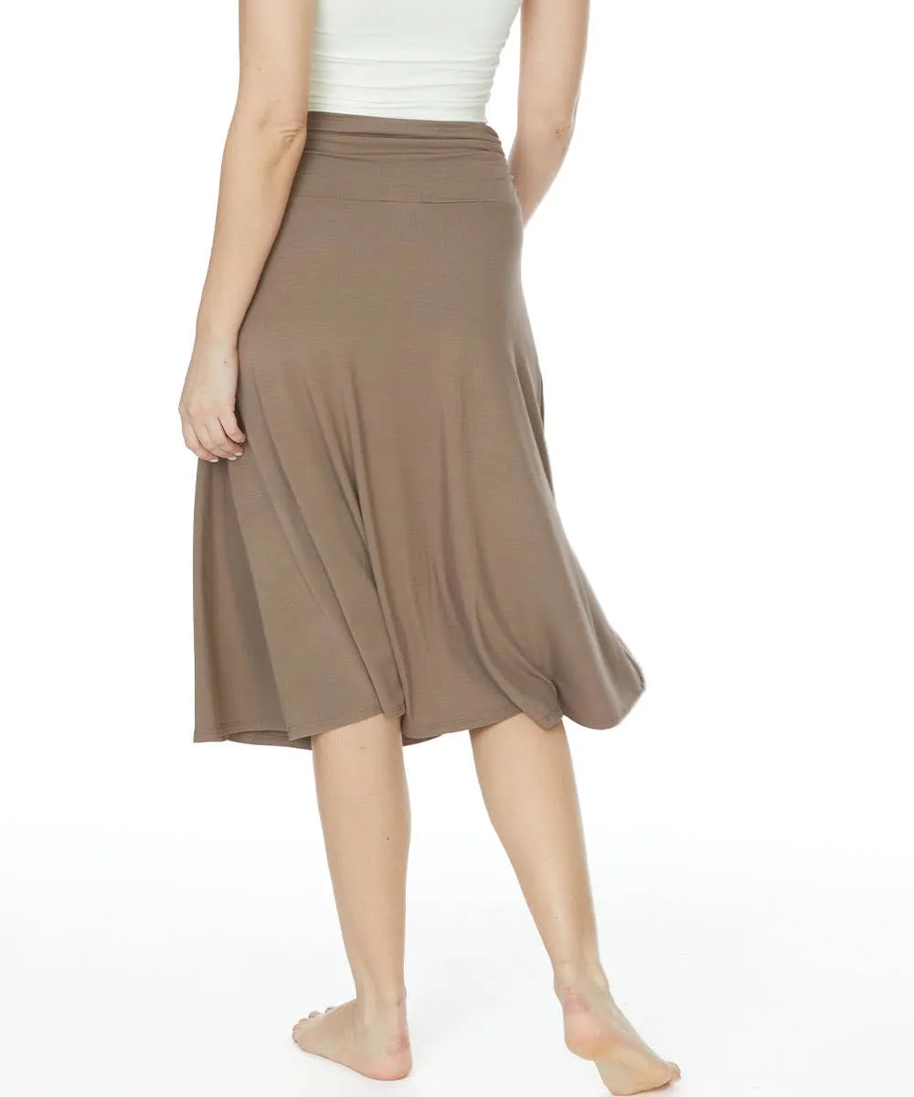 Bamboo Mid Length Skirt Flared