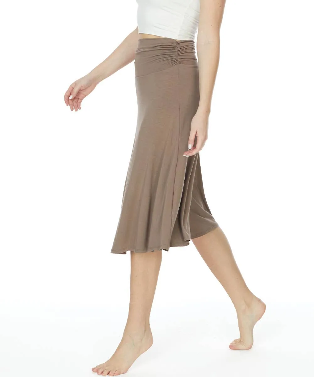 Bamboo Mid Length Skirt Flared