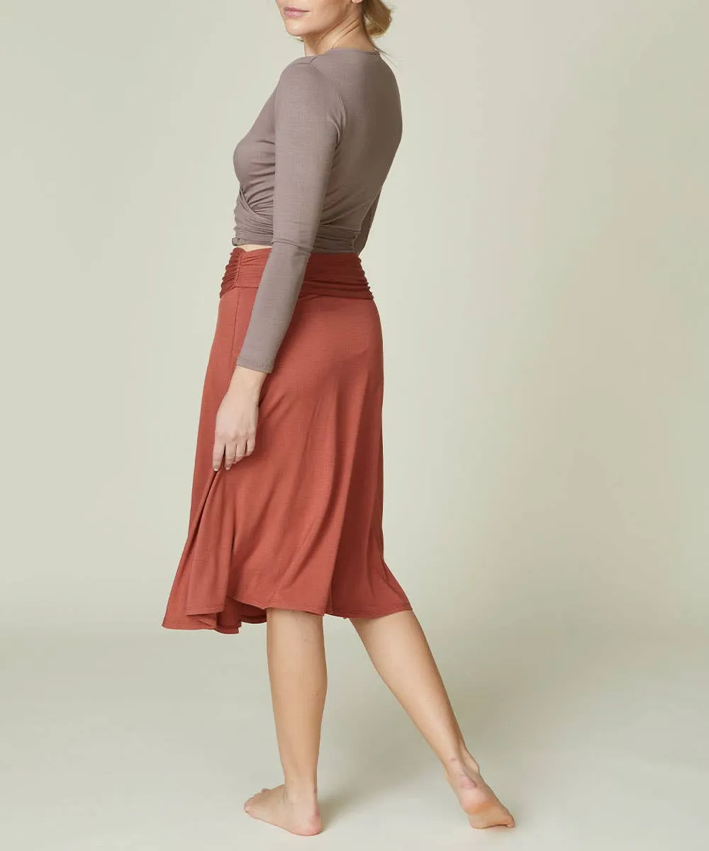 Bamboo Mid Length Skirt Flared