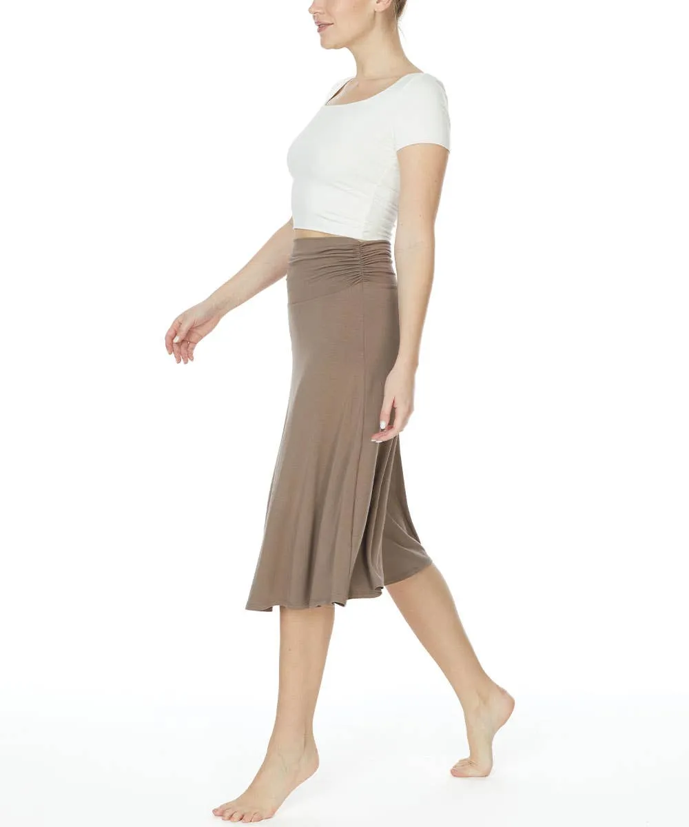 Bamboo Mid Length Skirt Flared