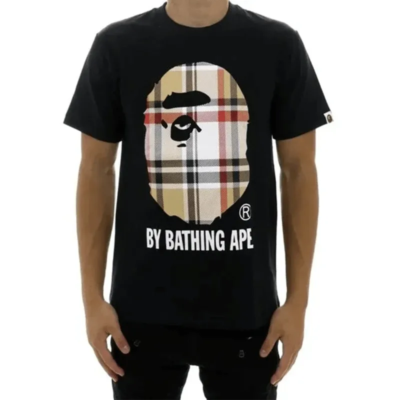 Bape Burberry Plaid Ape Head by Bathing Ape Tee