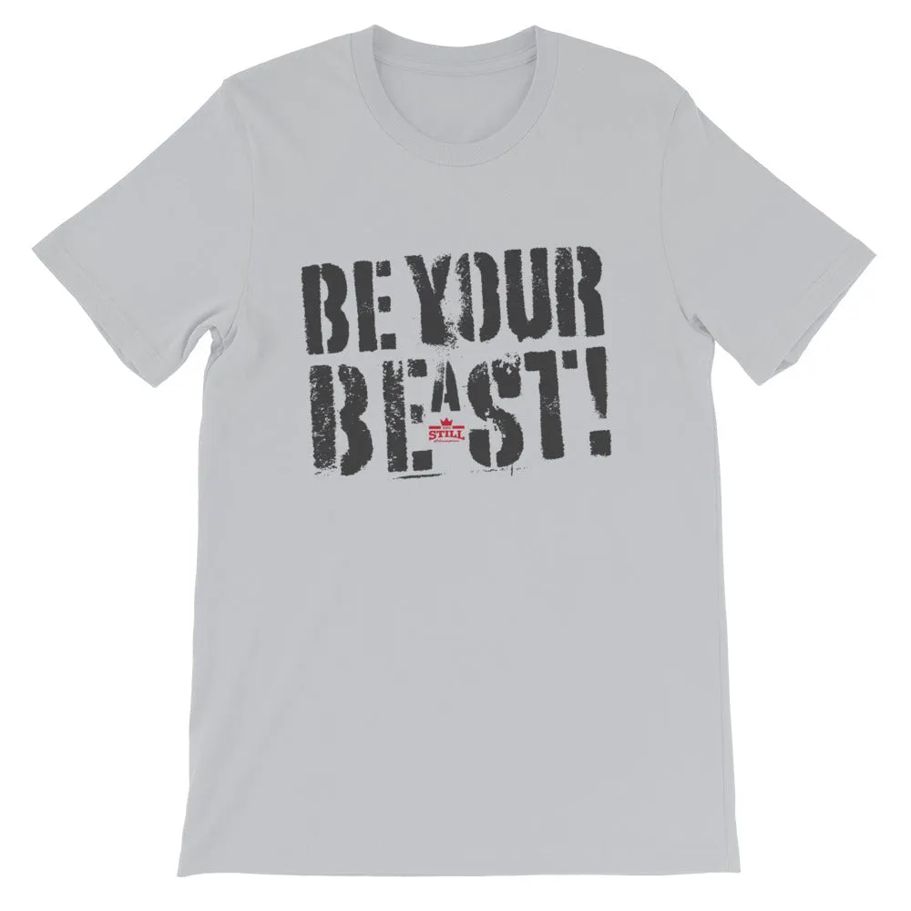 Be Your Beast men's training T-shirt with ASC logo on back label