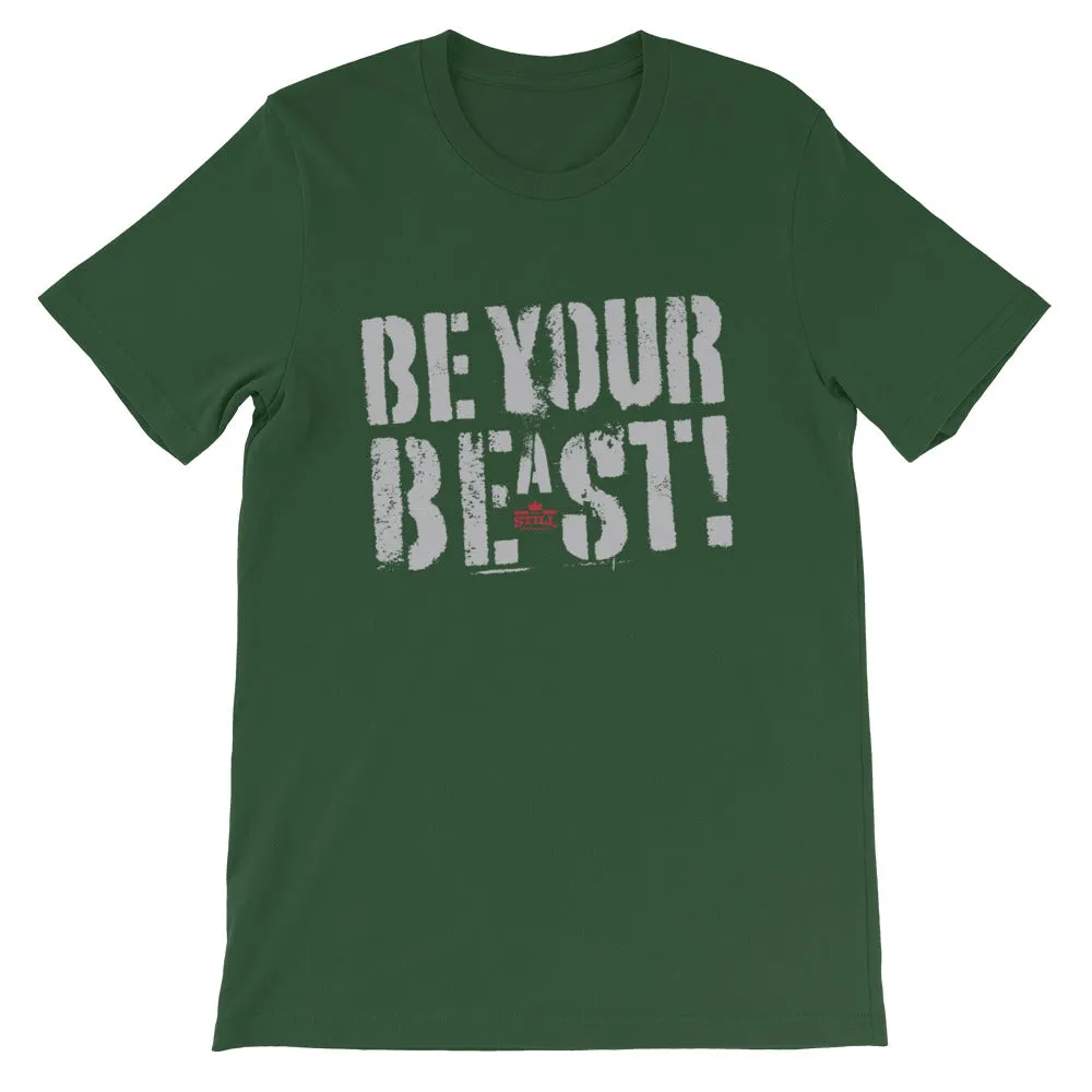 Be Your Beast men's training T-shirt with ASC logo on back label