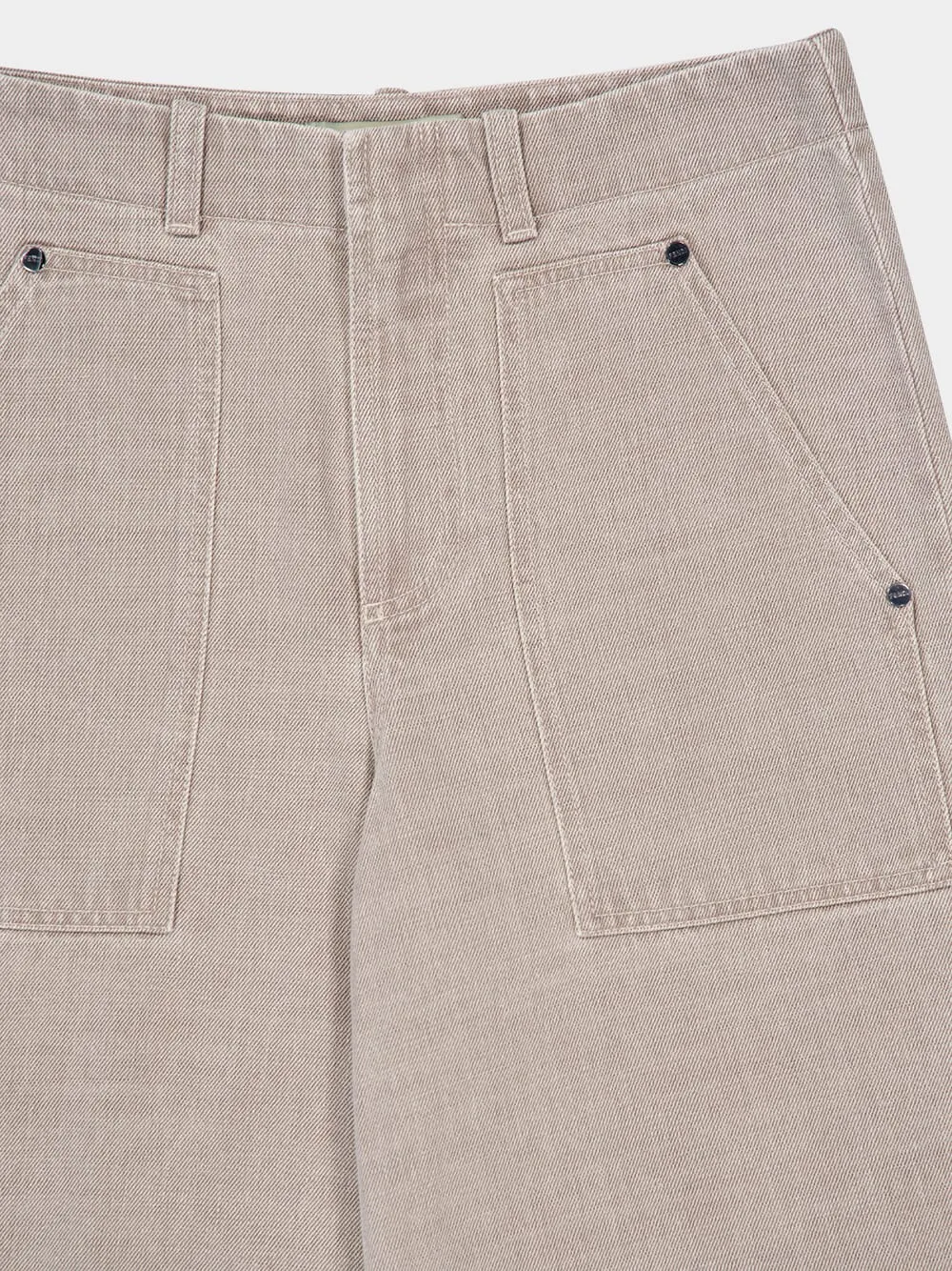 Beige Wide-Leg Roma Jeans