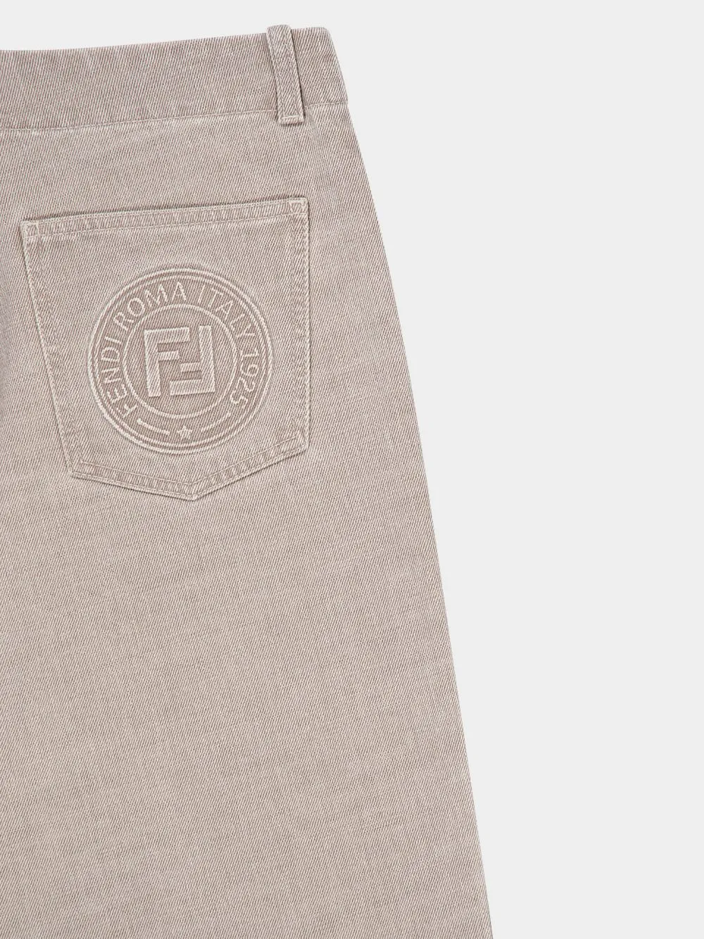 Beige Wide-Leg Roma Jeans