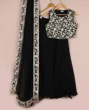 Black and Gold Lehenga Set