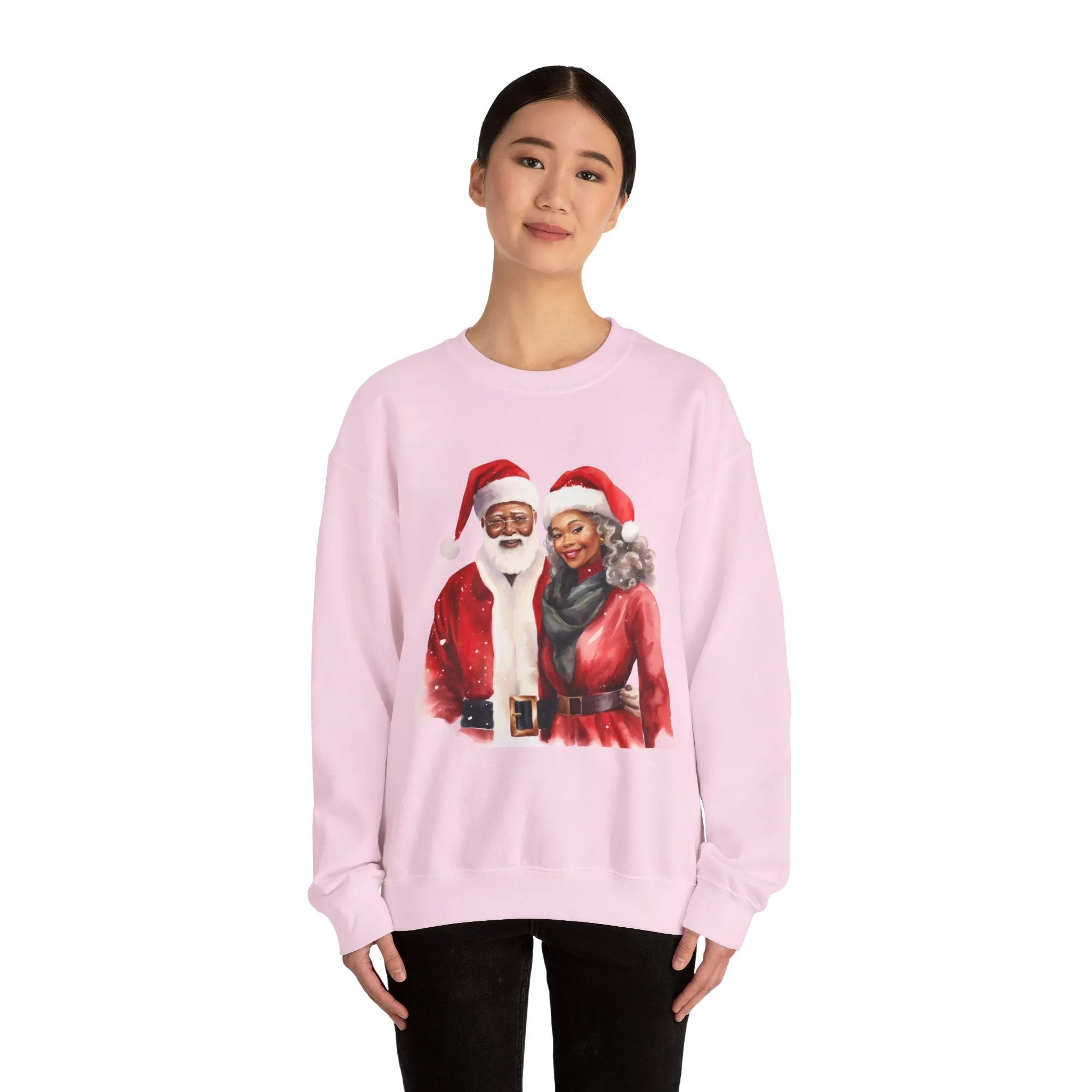 Black Santa 7 Unisex Heavy Blend™ Crewneck Sweatshirt