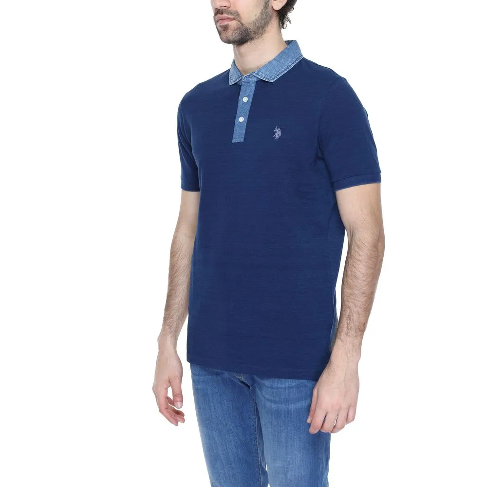 Blue Cotton Polo Shirt