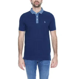 Blue Cotton Polo Shirt