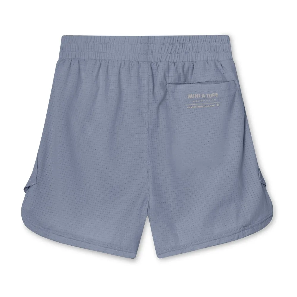 Blue Printed Logo Shorts