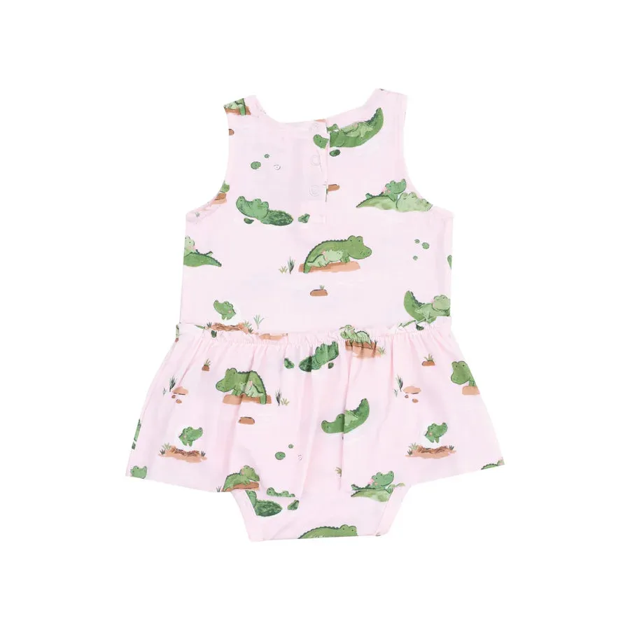 BODYSUIT WITH SKIRT - ALLIGATOR PINK