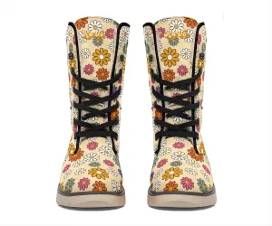 Boho Hippie Daisies Suede Snow Boots