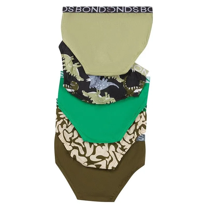 BONDS Boys Underwear Brief 5 Pack - Sleepy Dinosaur