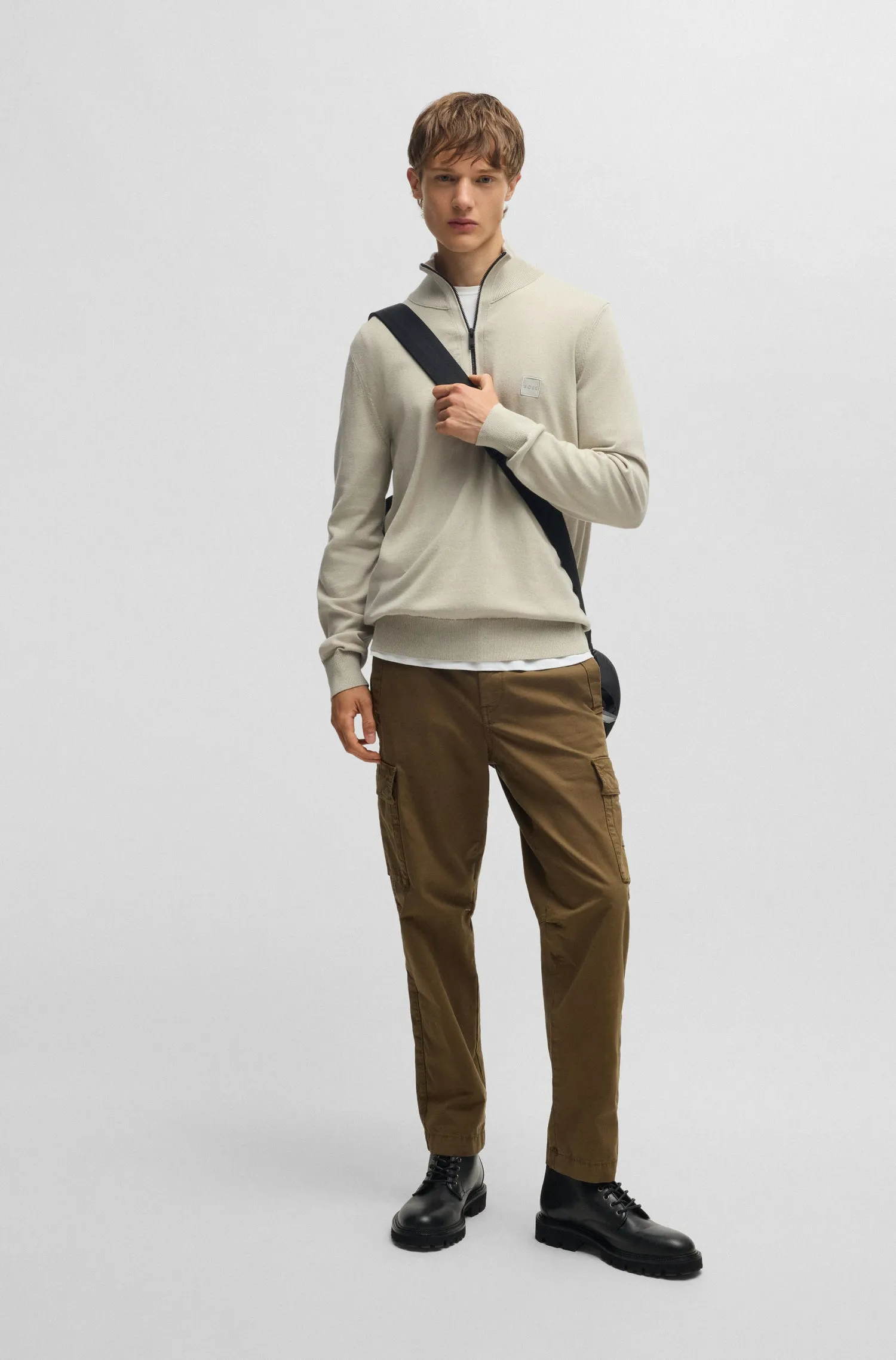 BOSS Sweaters Regular Fit in Cotton Mix - KANOBIX_S 10265846 01-50527585