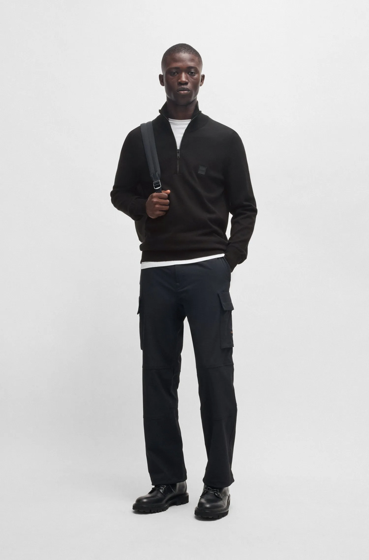 BOSS Sweaters Regular Fit in Cotton Mix - KANOBIX_S 10265846 01-50527585