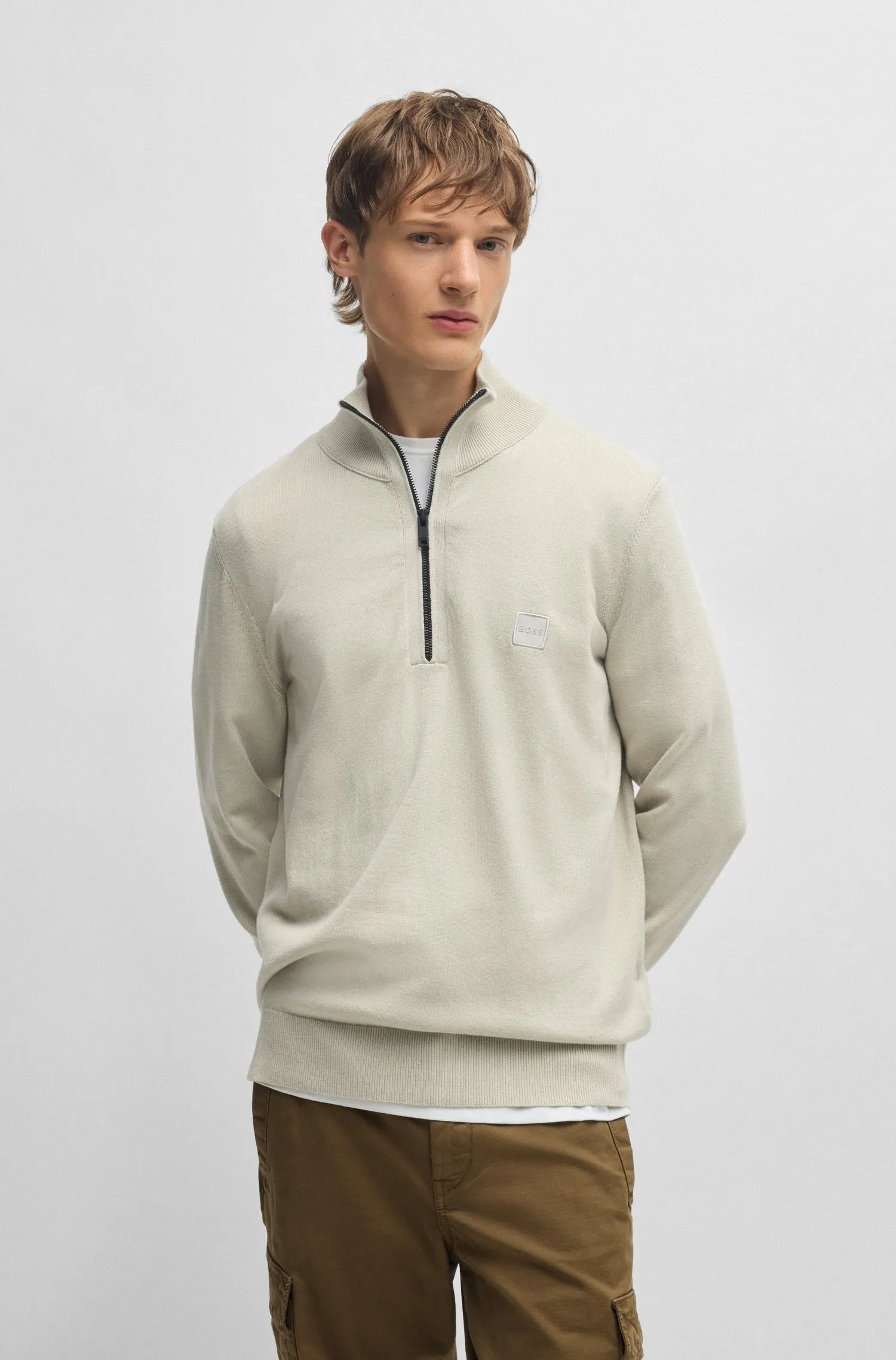 BOSS Sweaters Regular Fit in Cotton Mix - KANOBIX_S 10265846 01-50527585