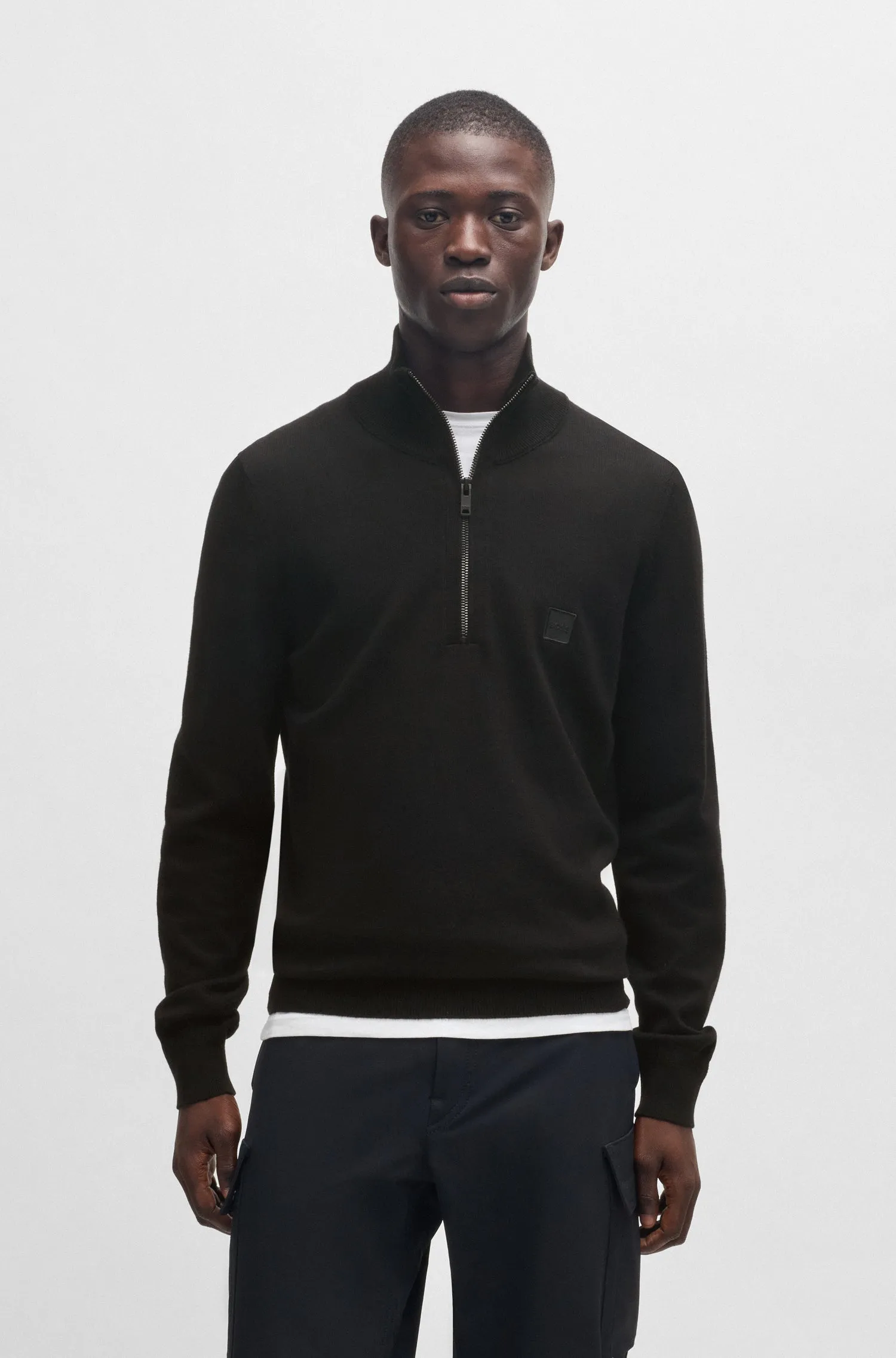 BOSS Sweaters Regular Fit in Cotton Mix - KANOBIX_S 10265846 01-50527585