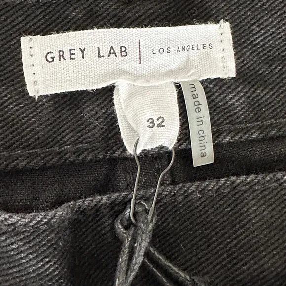 Brand New Grey Lab Los Angeles Criss Cross Waist Wide Leg Jeans Black Size 32