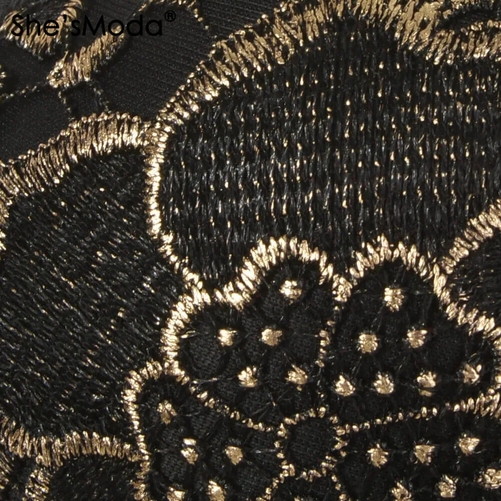 Bronzing Embroidery Lace Bustier Corset Top