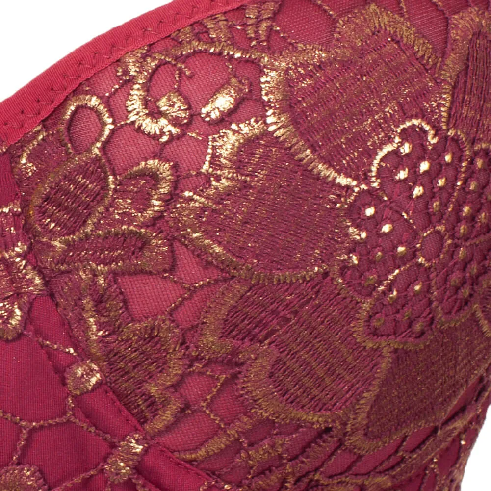 Bronzing Embroidery Lace Bustier Corset Top