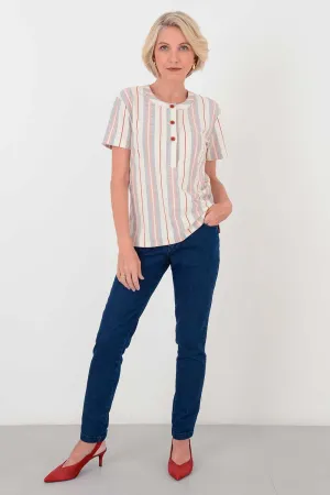 Calça Jeans Reta Elástico