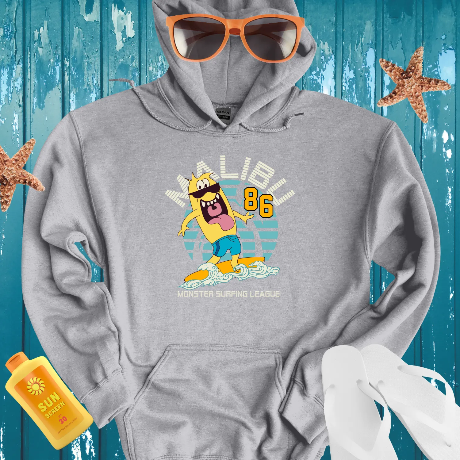 California Surf Hoodie With Malibu Wave Vibes