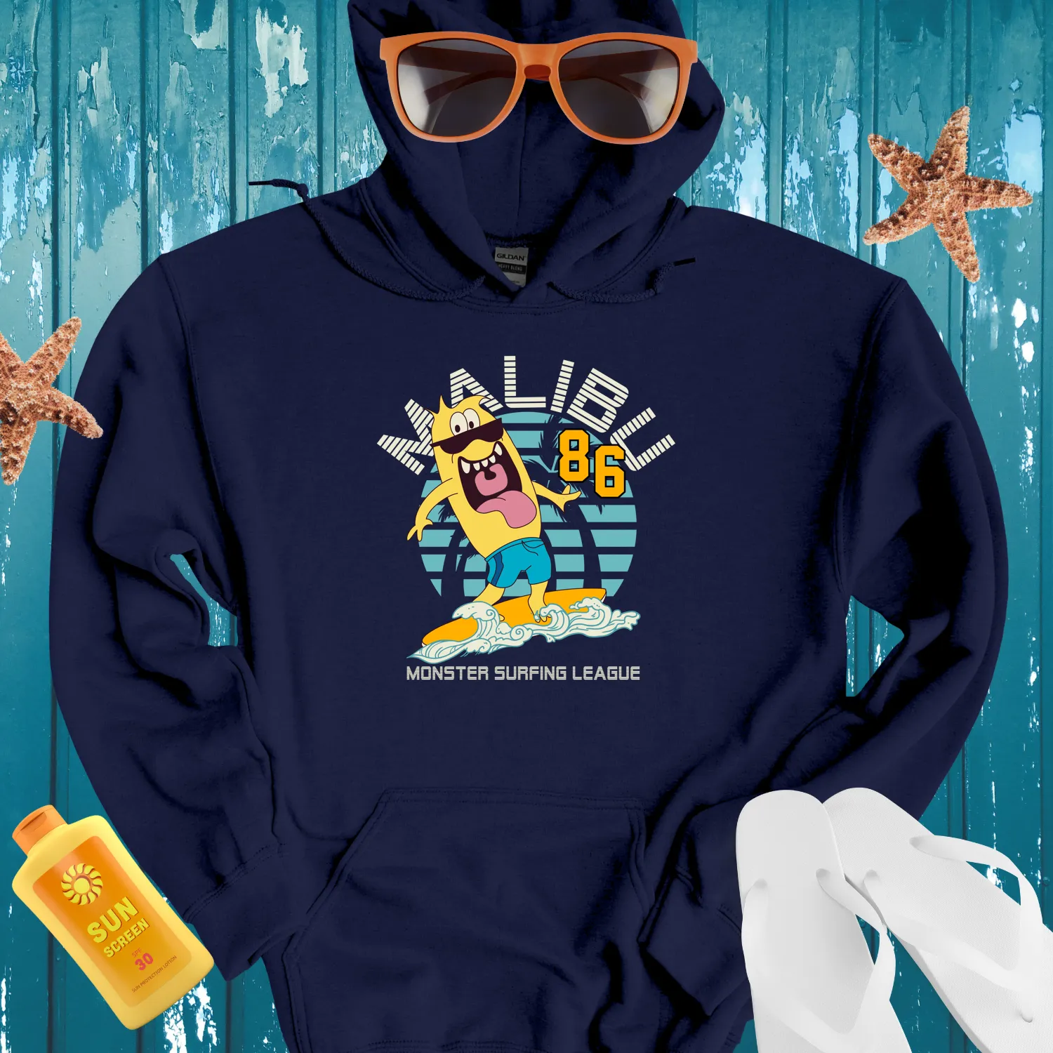 California Surf Hoodie With Malibu Wave Vibes