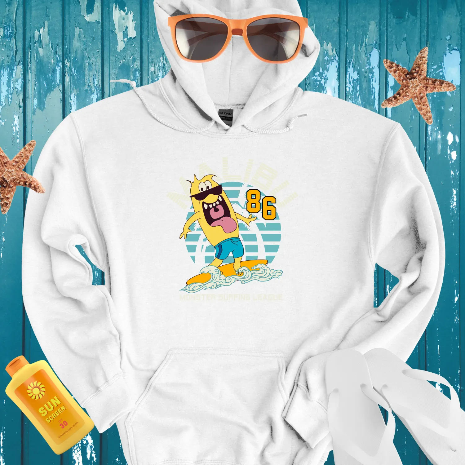California Surf Hoodie With Malibu Wave Vibes