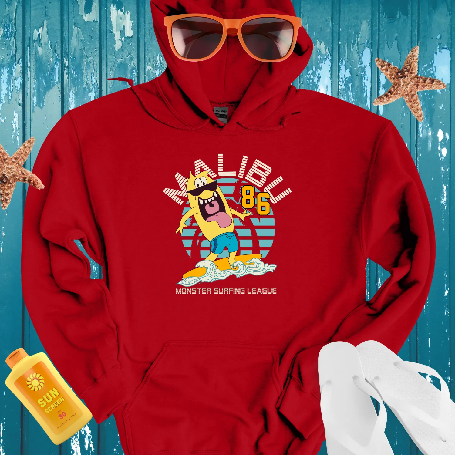 California Surf Hoodie With Malibu Wave Vibes
