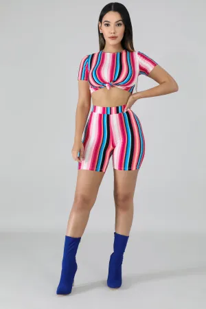 Candy Stripe Short Set