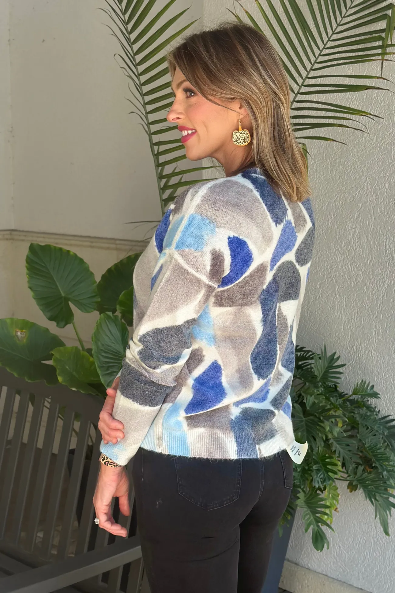Charlie B Sapphire Reversible Printed Sweater