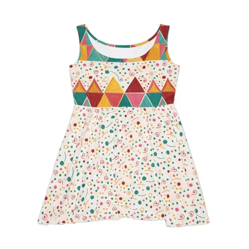 Chill Slay Skater Dress with Bold Abstract Pattern