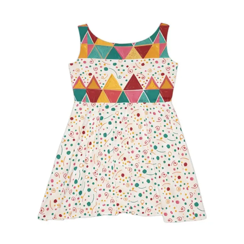Chill Slay Skater Dress with Bold Abstract Pattern