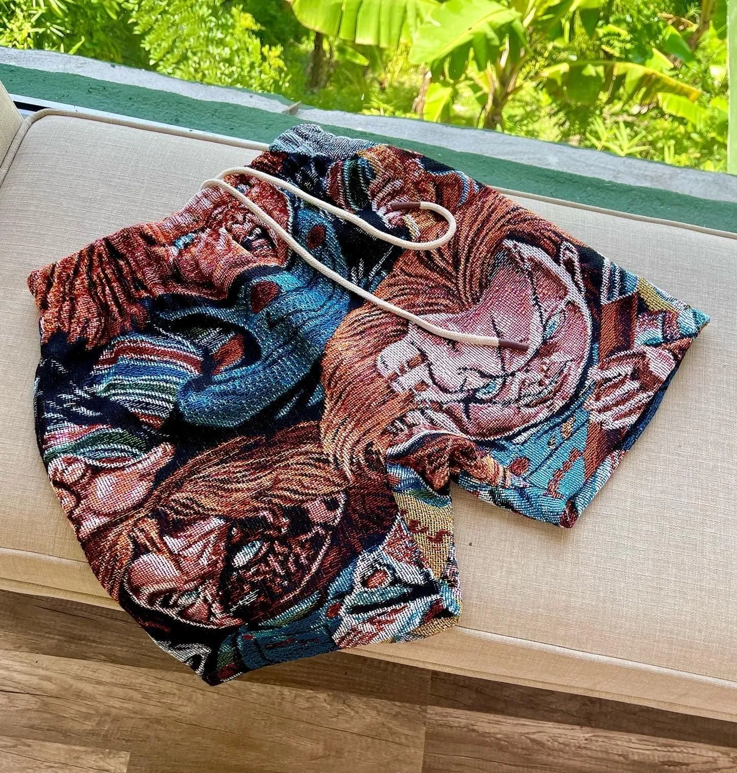 CHUCKY HANDMADE TAPESTRY JACQUARD FABRIC SHORTS