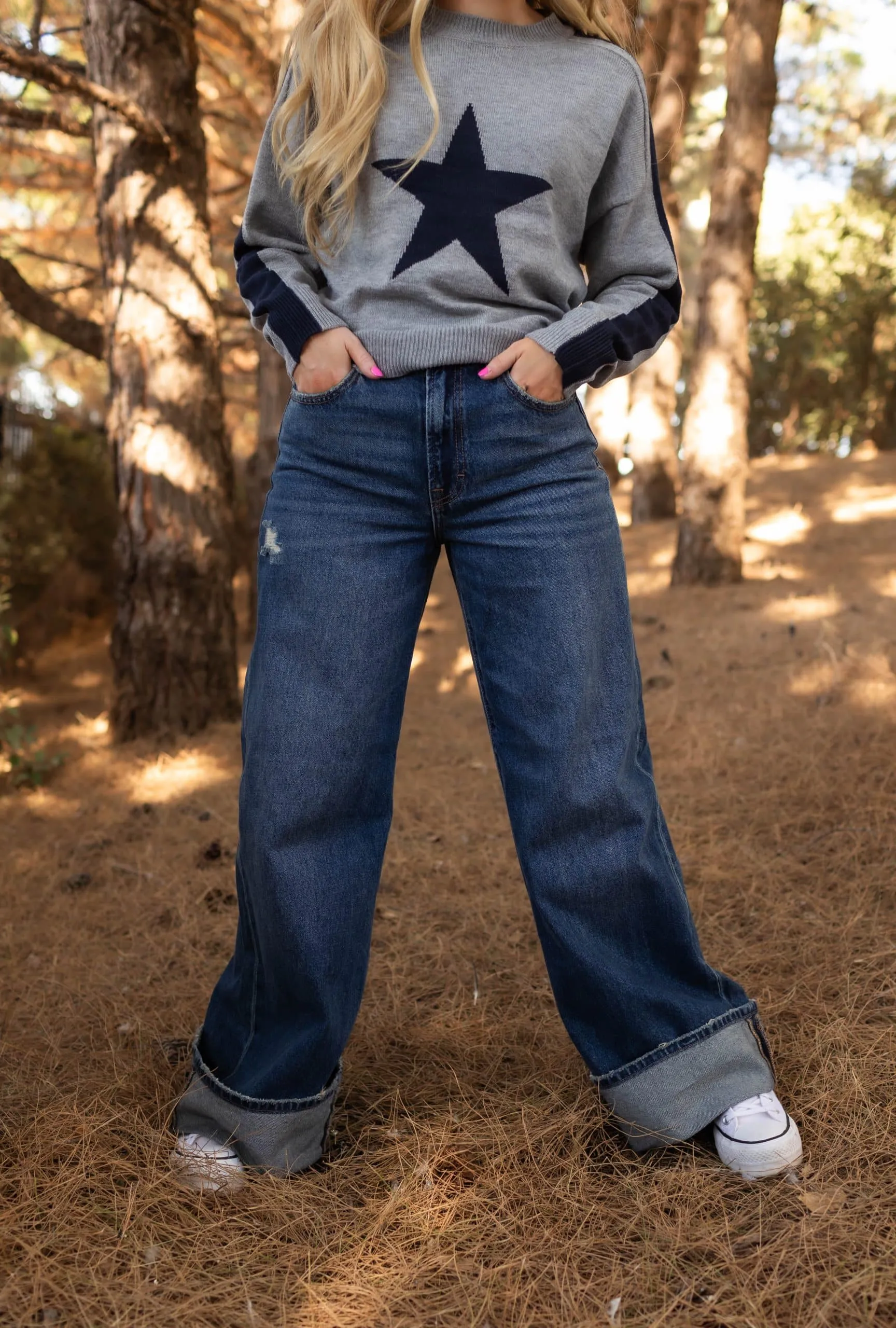 Classic Chroma Wide-Leg Cuffed Jeans