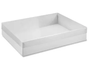 Clear Lid Boxes with White Base - 10 x 7 x 2"