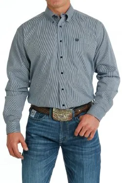 CLMTW105692X LTB-XXXL Mens Cinch L/S Shirt Nvy/Gry Pinstripe