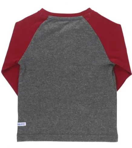 Cranberry & Gray Raglan Henley