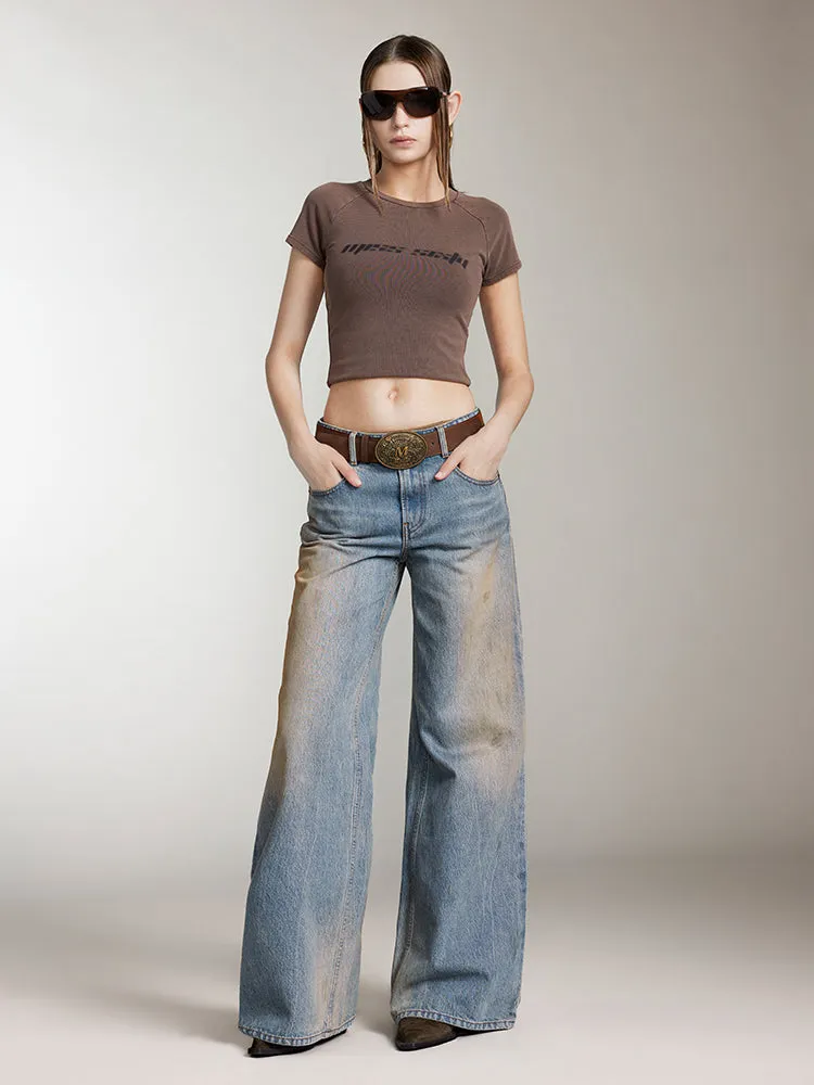 Crew Neck Cropped T-Shirt