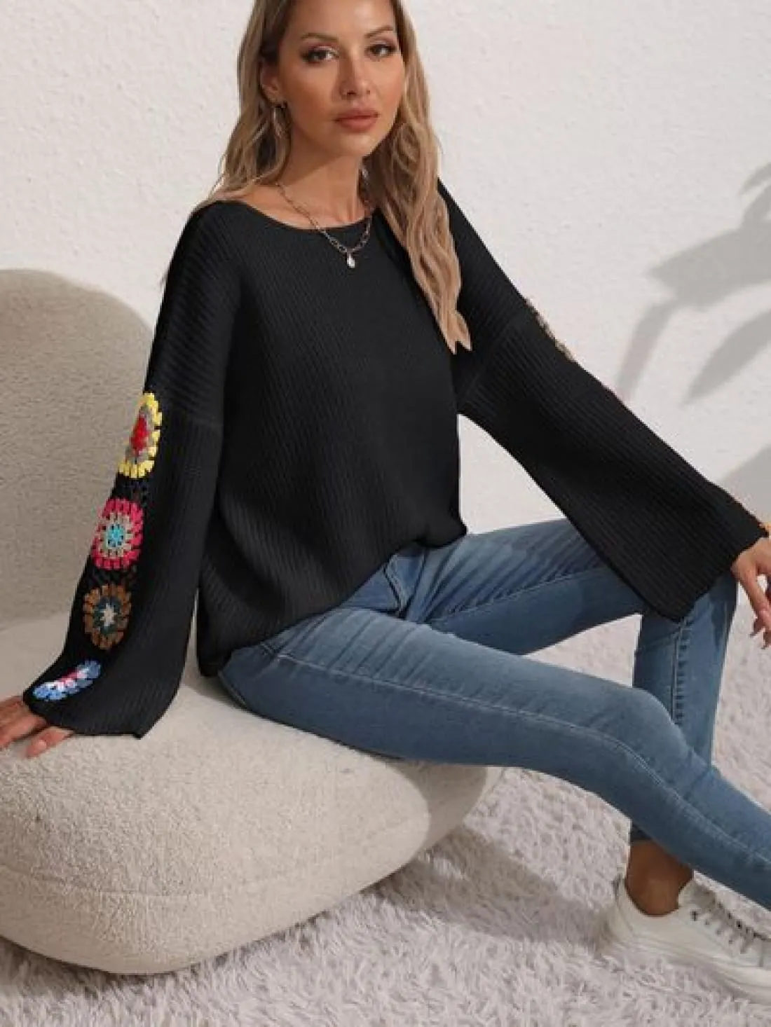 Crochet Sleeve Sweater