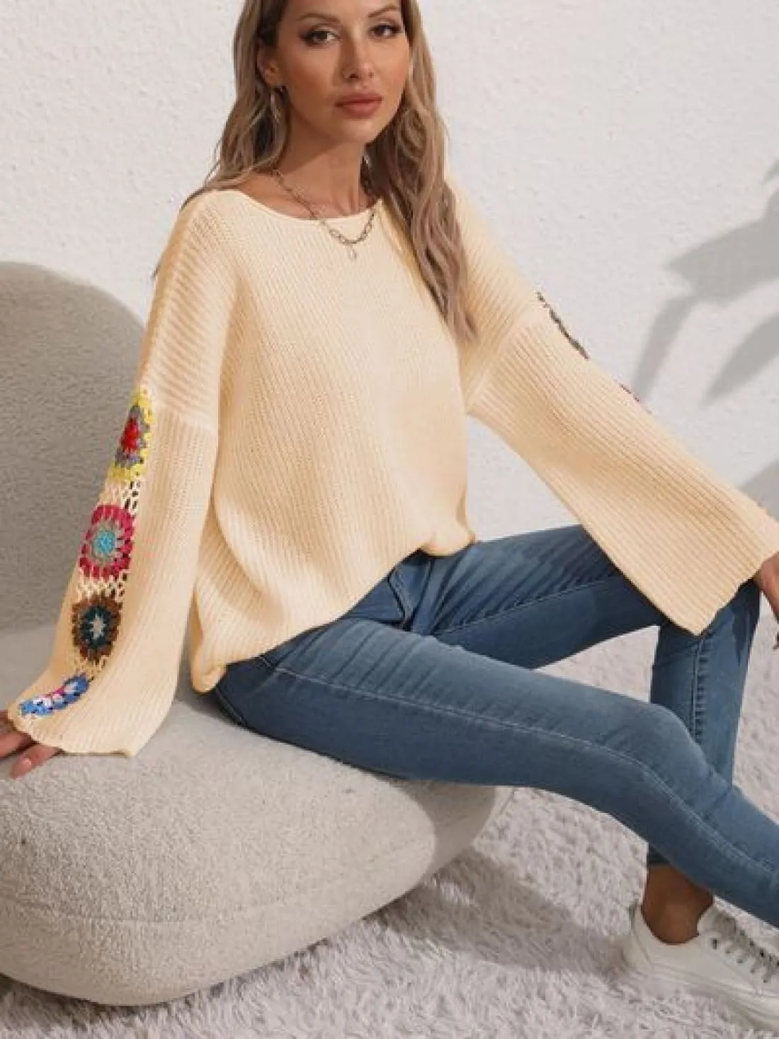 Crochet Sleeve Sweater