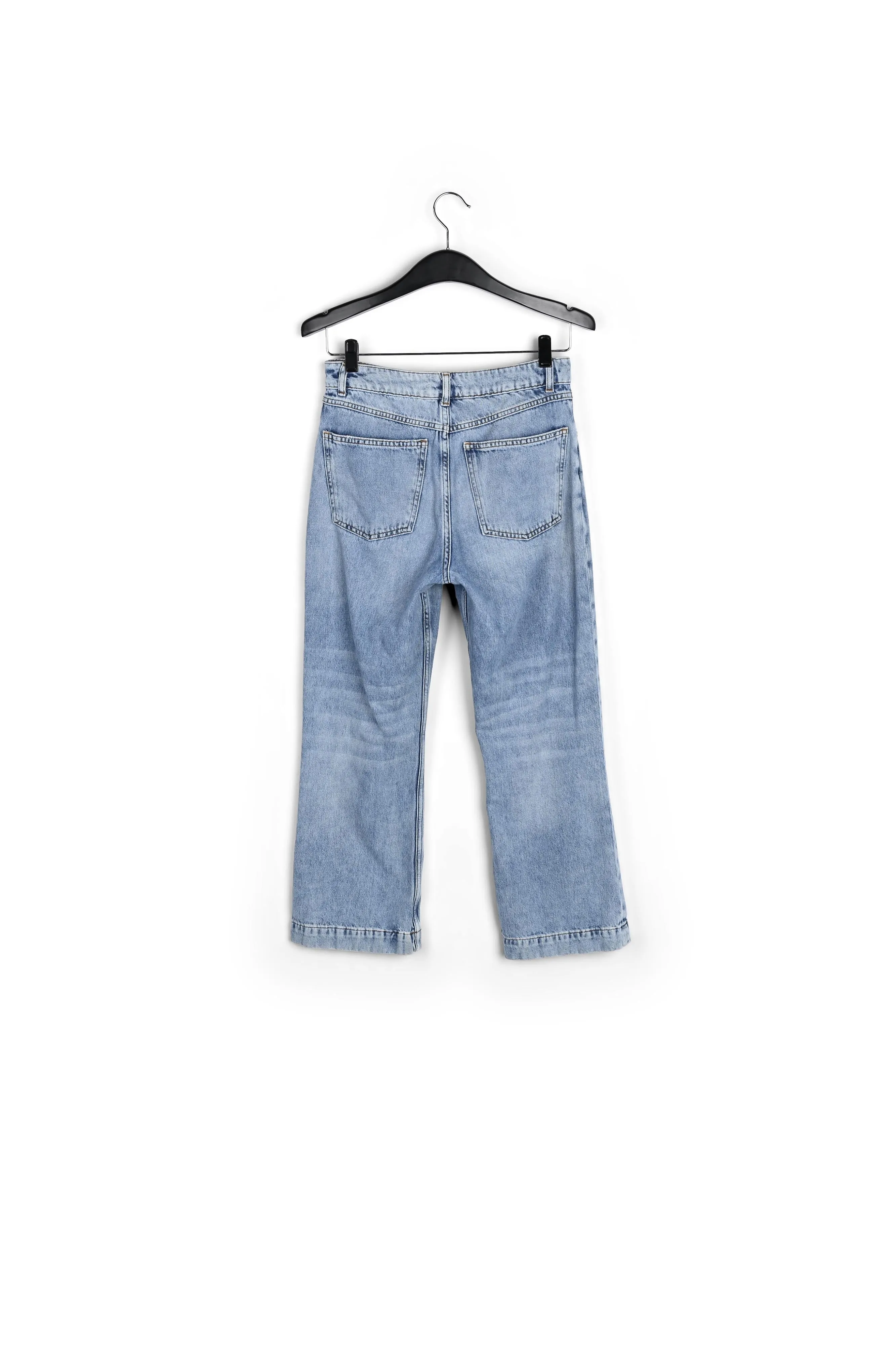 Cropped high-rise blue jeans
