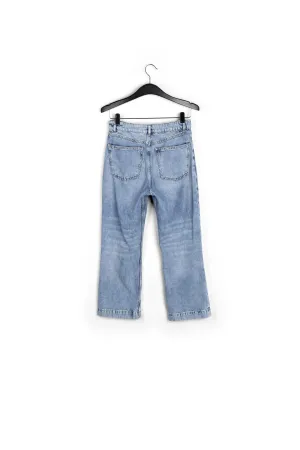 Cropped high-rise blue jeans
