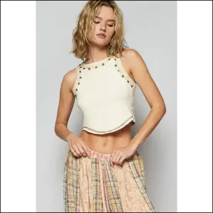 Cropped Tank: Wear your Attitude with Edgy Studded Flair from Needful Things! 😈