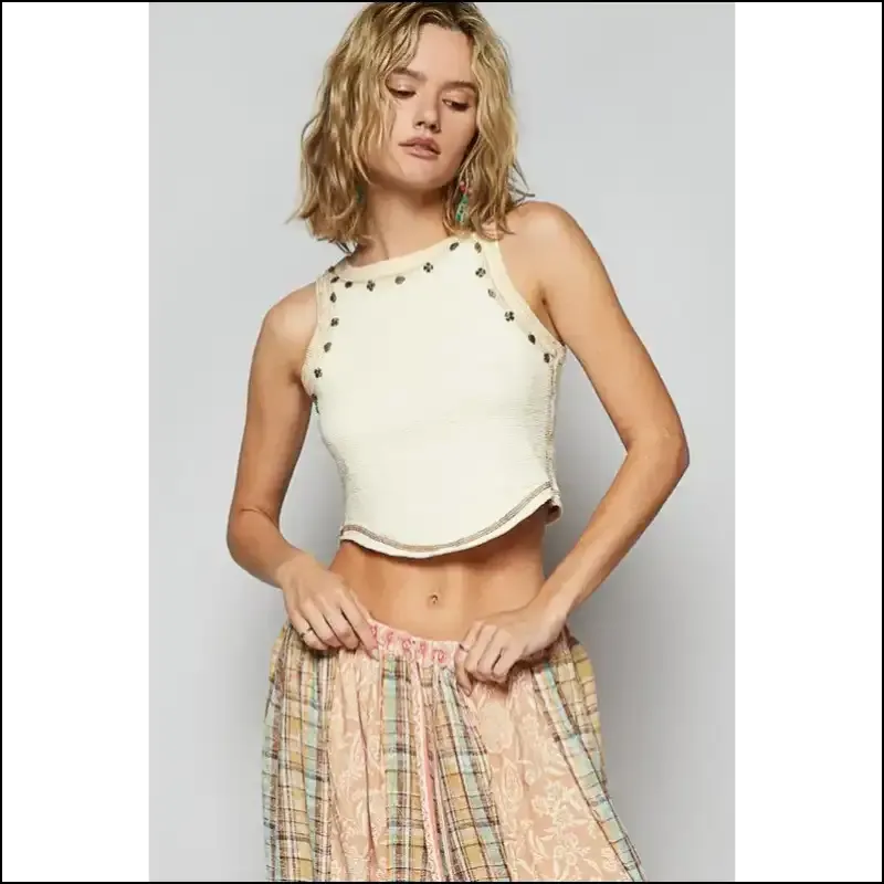 Cropped Tank: Wear your Attitude with Edgy Studded Flair from Needful Things! 😈